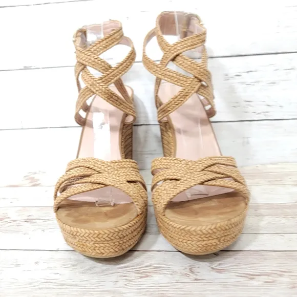 Stuart Weitzman woven wedge sandals