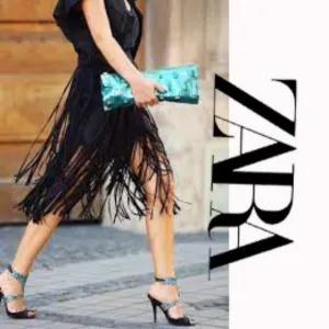 💋STUNNING💋Retro Chic Black Vegan Suede Asymmetrical Fringed Midi Skirt