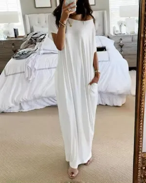 Summer Loose Pocket Casual Dress