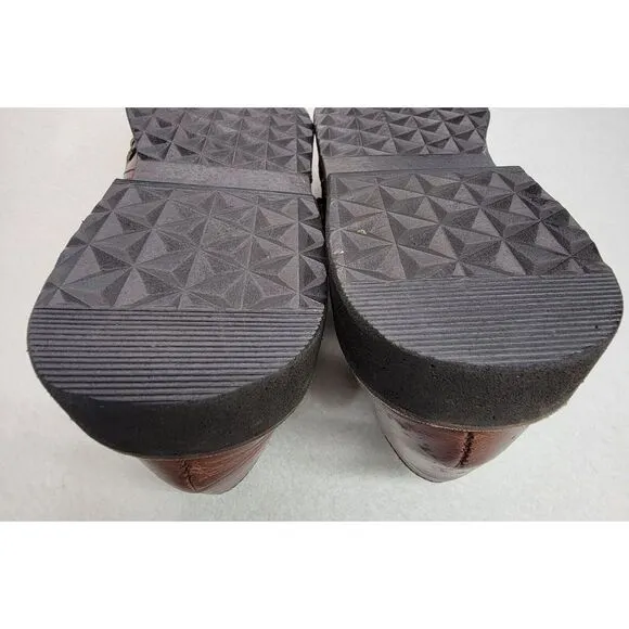 SUNSTEPS Hand Woven Mens Huarache Leather‎ Sandals 10 Buckle Limited Use Brown
