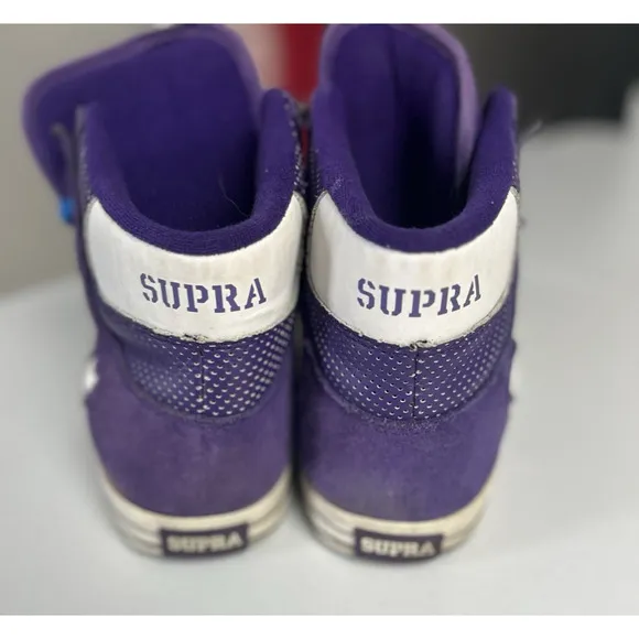 Supra Vaider Purple Sneakers High Top Skater Streetwear Shoes Men's Sz 12
