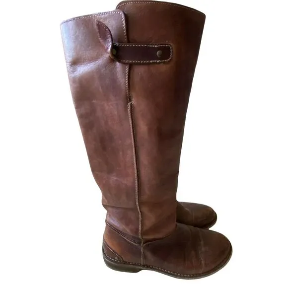 Svig Riding Boots Women's Brown Leather Knee High size 39 /US 8.5 Vintage Chic