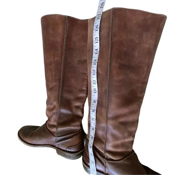 Svig Riding Boots Women's Brown Leather Knee High size 39 /US 8.5 Vintage Chic
