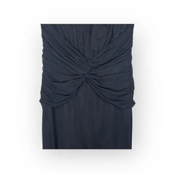 Tadashi Shoji ❤︎ Glamorous Mesh Tulle Halter Draped Gown Dress ❤︎ Black ❤︎ XS