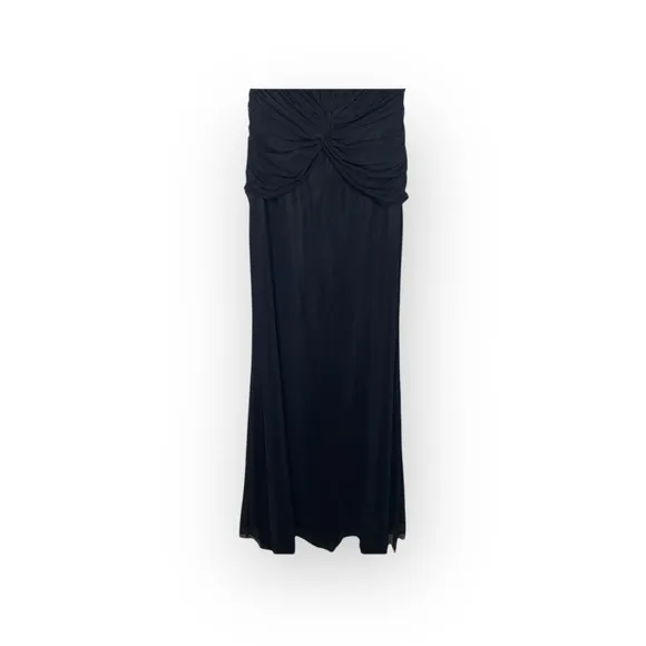Tadashi Shoji ❤︎ Glamorous Mesh Tulle Halter Draped Gown Dress ❤︎ Black ❤︎ XS