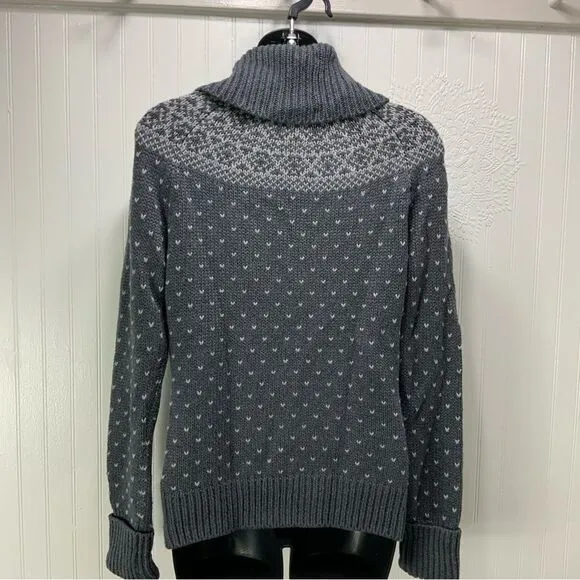 TALBOTS Fair Isle full zip cardigan sweater