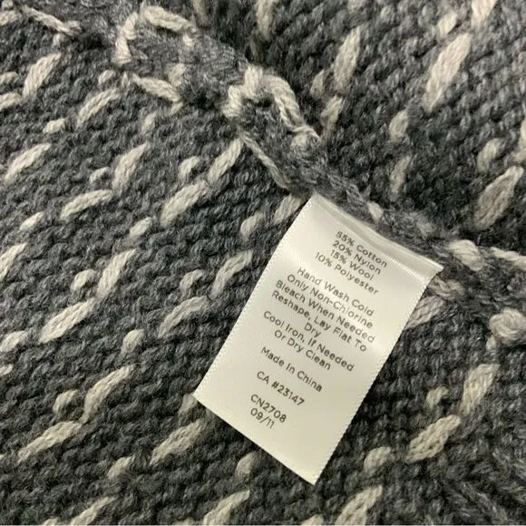 TALBOTS Fair Isle full zip cardigan sweater