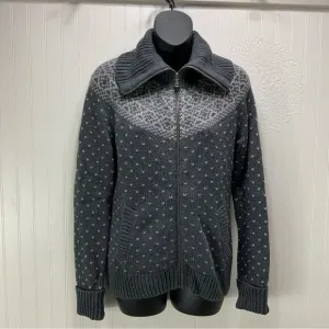 TALBOTS Fair Isle full zip cardigan sweater