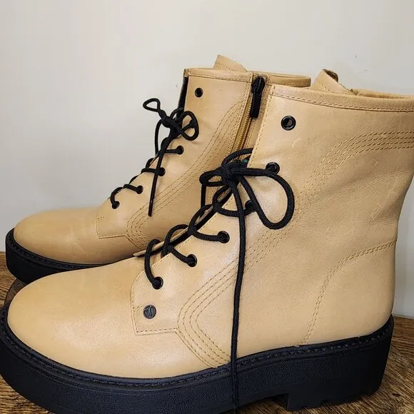 Tan Jensine Platform Lace-Up Zip Boot-Franco Sarta