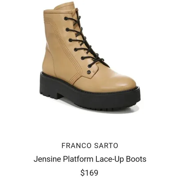 Tan Jensine Platform Lace-Up Zip Boot-Franco Sarta