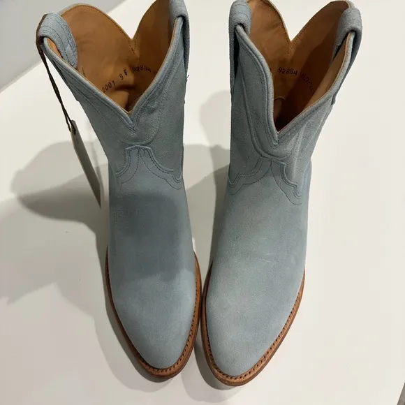 Tecovas Lucy in Sky Blue Suede Brand New Size 9