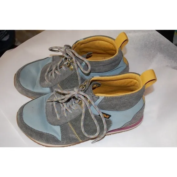 Teva Highside 84 Mid Boot Shoes Baby Blue, Gray, Yellow Women’s 6.5