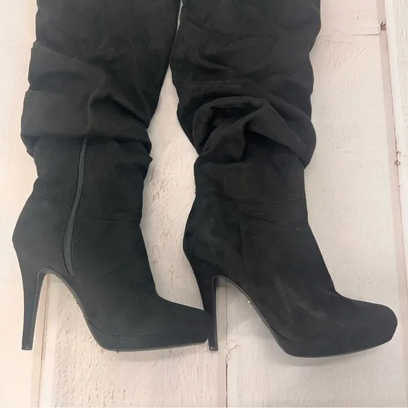 Thalia Sodi Brisa Women Gray Knee HighBoot, Black, Size 7