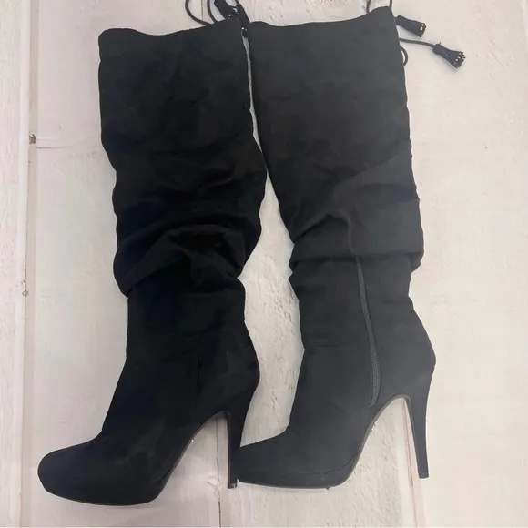 Thalia Sodi Brisa Women Gray Knee HighBoot, Black, Size 7