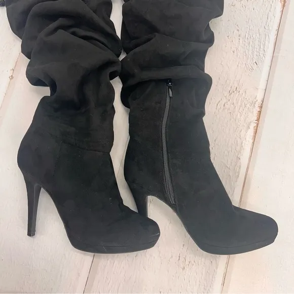 Thalia Sodi Brisa Women Gray Knee HighBoot, Black, Size 7
