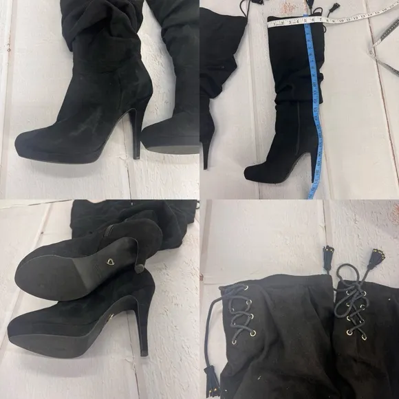 Thalia Sodi Brisa Women Gray Knee HighBoot, Black, Size 7