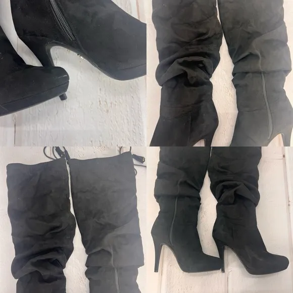 Thalia Sodi Brisa Women Gray Knee HighBoot, Black, Size 7