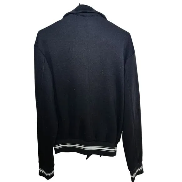The Kooples Sport Black Varsity Jacket | Parisian Preppy Streetwear Minimalist
