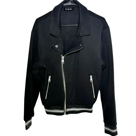 The Kooples Sport Black Varsity Jacket | Parisian Preppy Streetwear Minimalist