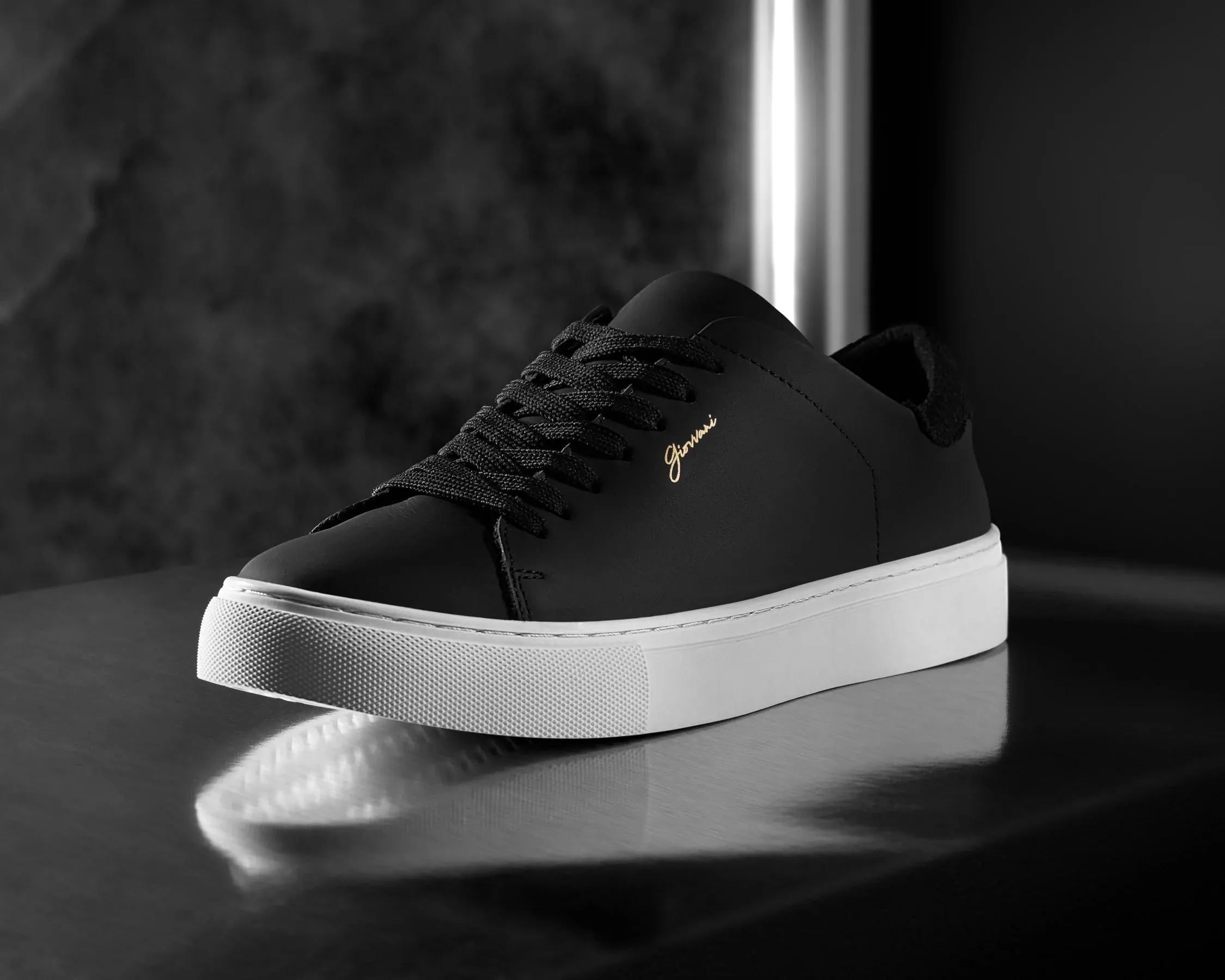 The Lorenzo - Black Leather / White Sole - Womens