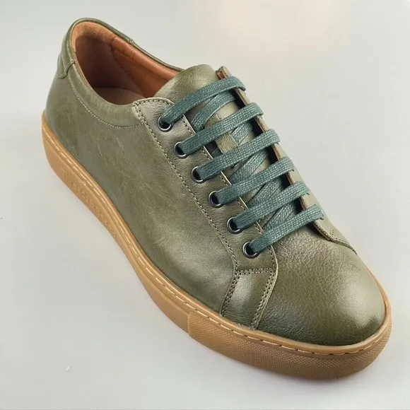 Threads &amp; Beams Shoes Cup-Sole Trainer Green Leather  Men's Size 7B