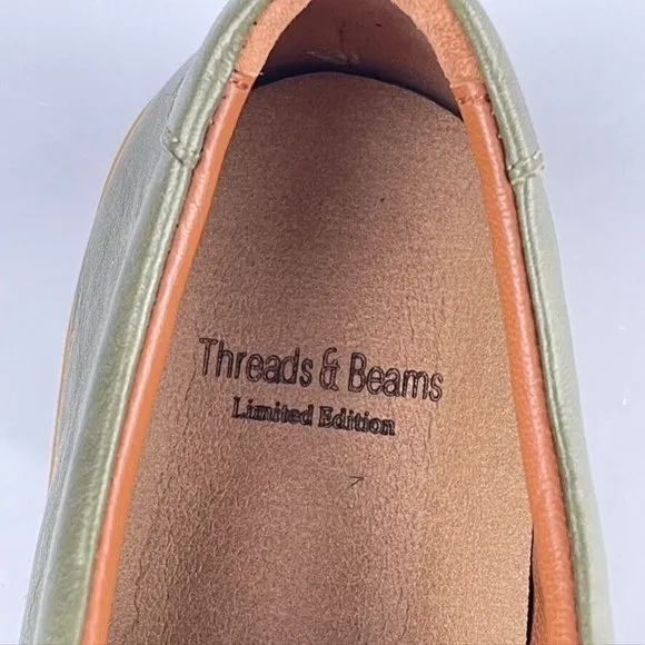 Threads &amp; Beams Shoes Cup-Sole Trainer Green Leather  Men's Size 7B