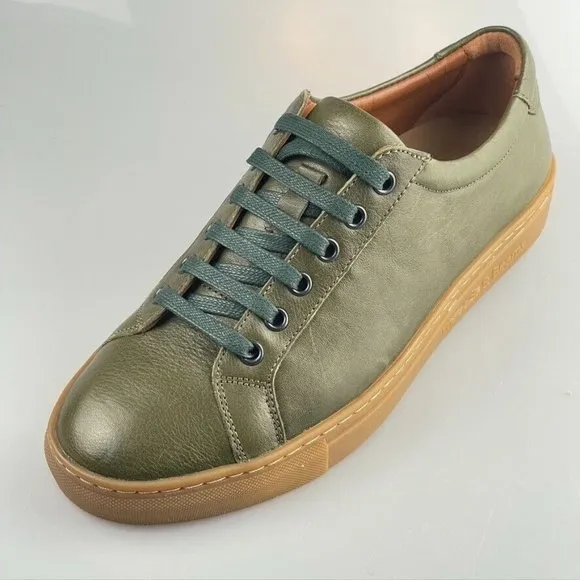 Threads &amp; Beams Shoes Cup-Sole Trainer Green Leather  Men's Size 7B