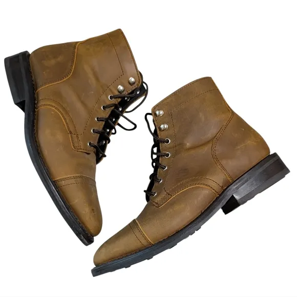 Thursday Boot Company Lace Up Captains Leather Brown Men’s Boots 8.5 leather