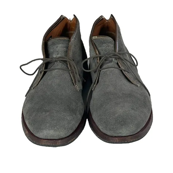 Timberland Chukka Boots Mens 9 Gray Leather Suede Ankle Lace Up Iconic