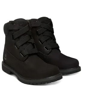 Timberland Jayne Black Boots 6.5 Lace Up Nubuck Leather Casual Durable Comfort