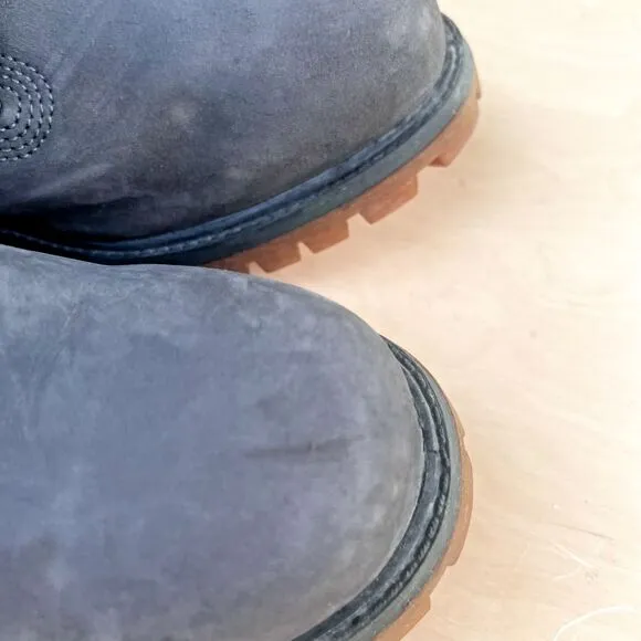 Timberland Men 11.5 Premium 400g Waterproof Boots Gray Leather Padded Collar