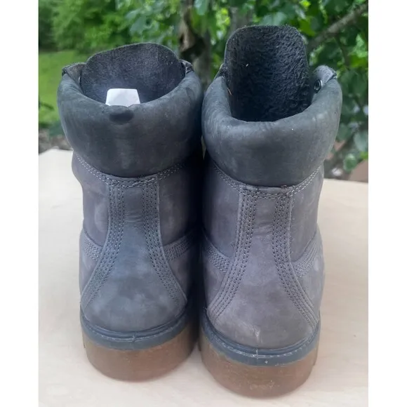 Timberland Men 11.5 Premium 400g Waterproof Boots Gray Leather Padded Collar