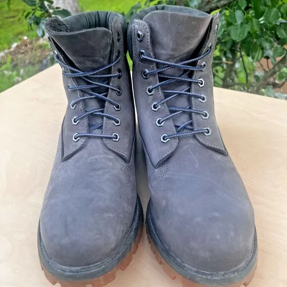 Timberland Men 11.5 Premium 400g Waterproof Boots Gray Leather Padded Collar