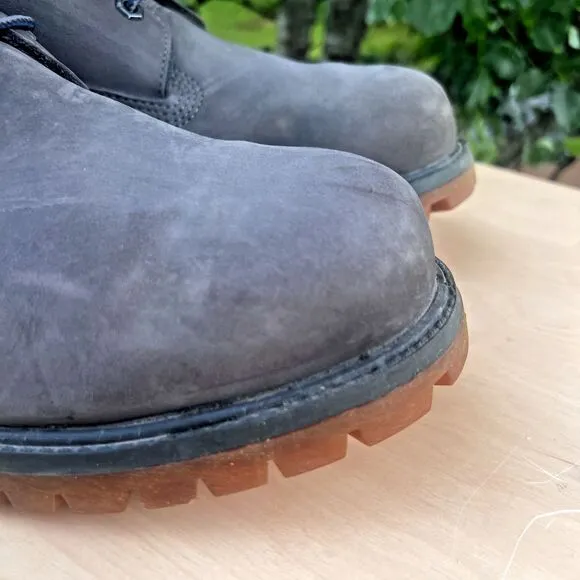 Timberland Men 11.5 Premium 400g Waterproof Boots Gray Leather Padded Collar