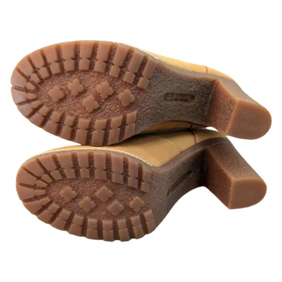 Timberland Tillston Double Collar Wheat Nubuck Leather Heeled Bootie Women 9.5