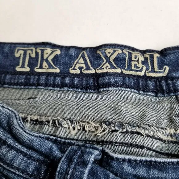 TK AXEL Slim Boot Cut Medium Wash Denim Jeans Mens Size 34x32 Western Y2K Cowboy