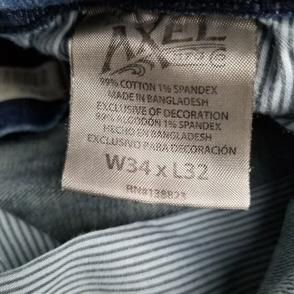 TK AXEL Slim Boot Cut Medium Wash Denim Jeans Mens Size 34x32 Western Y2K Cowboy