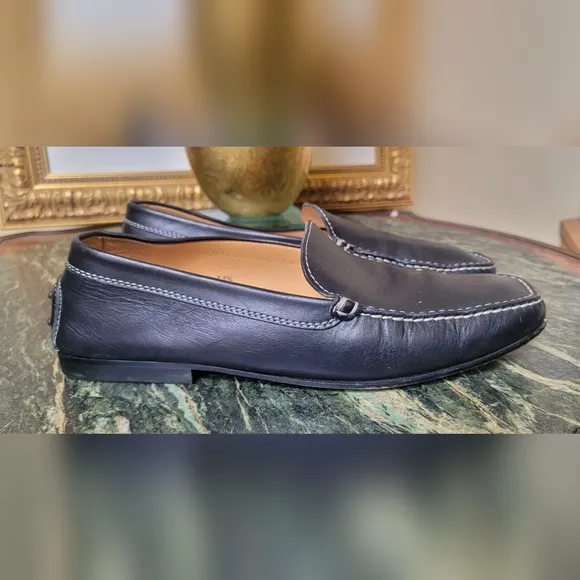 Tod's Black Leather Men's Slip On Loafers Driving Shoes 11.5
