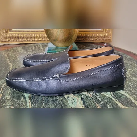 Tod's Black Leather Men's Slip On Loafers Driving Shoes 11.5