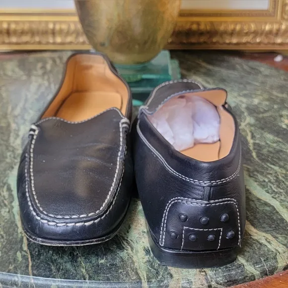 Tod's Black Leather Men's Slip On Loafers Driving Shoes 11.5