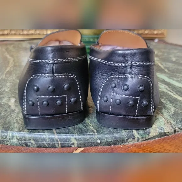 Tod's Black Leather Men's Slip On Loafers Driving Shoes 11.5