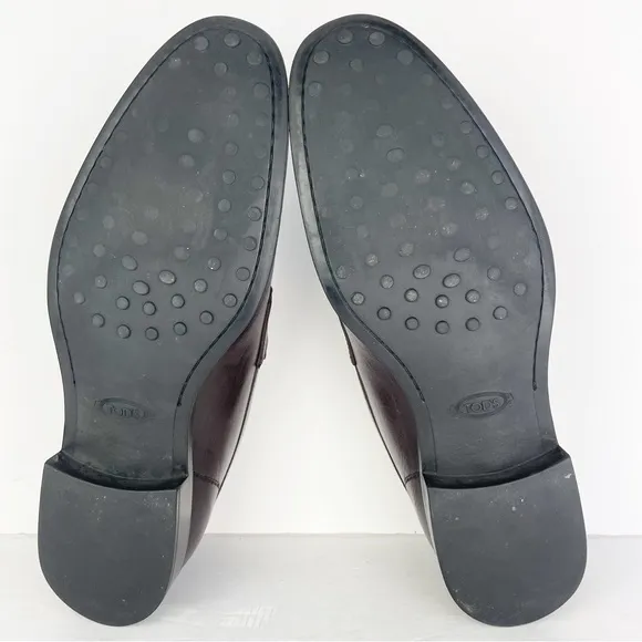 Tod’s Brown Leather Horsebit Slip On Shoes Loafers