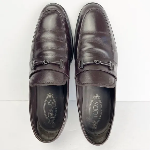 Tod’s Brown Leather Horsebit Slip On Shoes Loafers