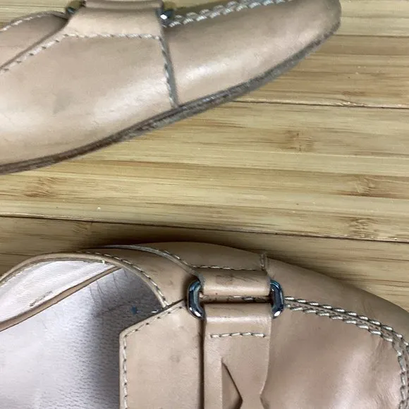 Tod’s Tan Leather Flats Shoes 8.5
