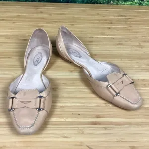 Tod’s Tan Leather Flats Shoes 8.5