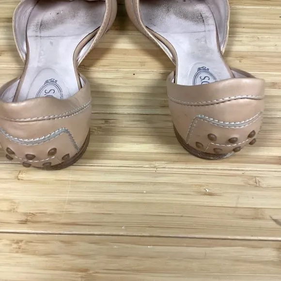 Tod’s Tan Leather Flats Shoes 8.5