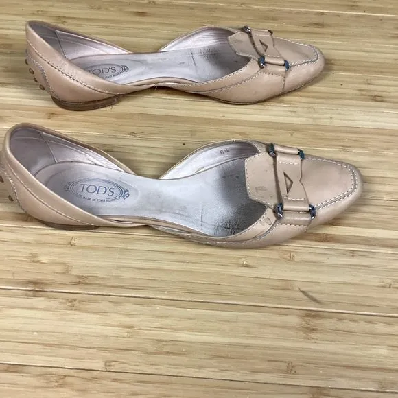 Tod’s Tan Leather Flats Shoes 8.5