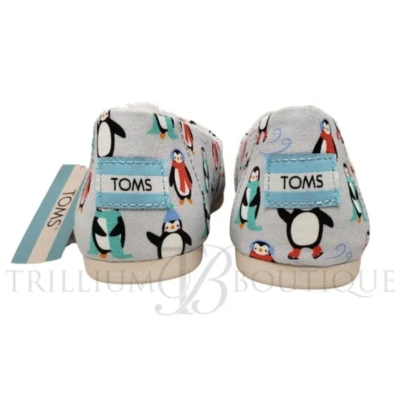 TOMS Alparagata Ortholite Faux Fur Glacier Grey Winter Penguins Slip-On Shoes