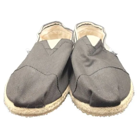 TOMS Classic Canvas Alpargatas Men's Shoes Black Striped size 10 NWOT