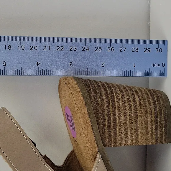 Toms Cobblestone Suede Majorca Woven Stacked Heel Sandal Beige Size 8.5